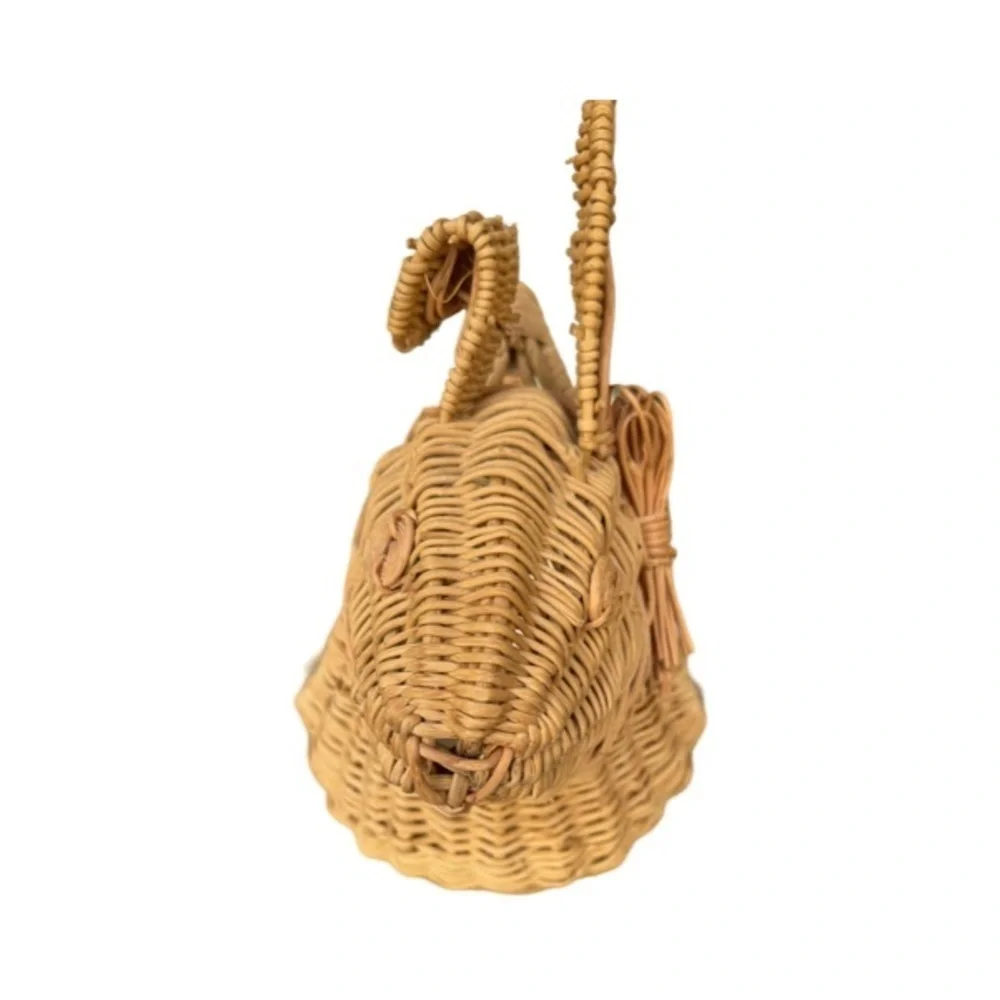 Late 20th Century Vintage Wicker Rabbit Bunny Basket